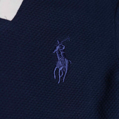RL PREMIUM KIDS V NECK POLO SHIRT (NAVY BLUE)