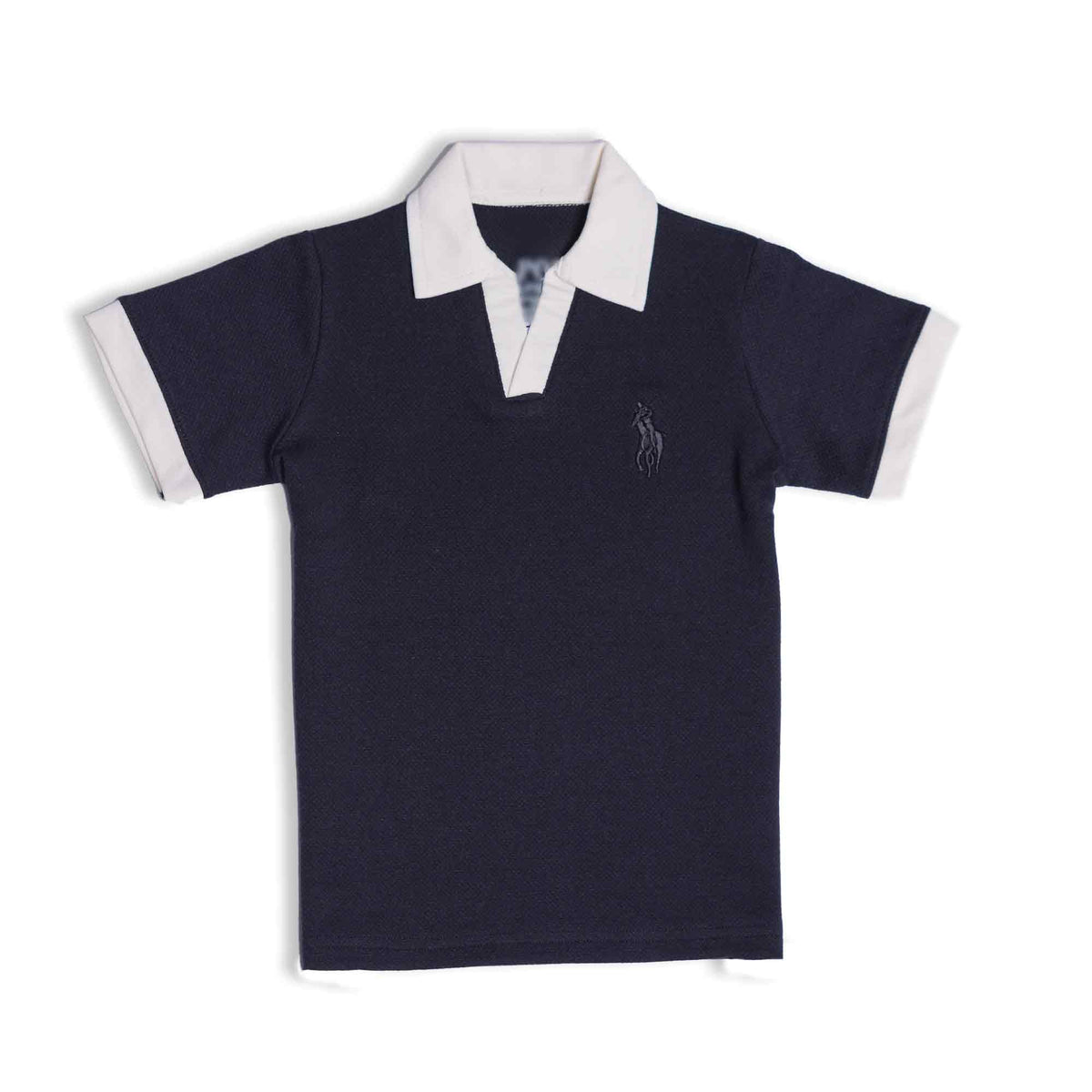 RL PREMIUM KIDS V NECK POLO SHIRT (BLACK SEA)