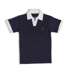 RL PREMIUM KIDS V NECK POLO SHIRT (BLACK SEA)