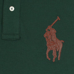 RL PREMIUM LEATHER BIG HORSE POLO SHIRT (GREEN)