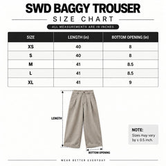P&B SWD PREMIUM BAGGY FIT TROUSER (HEATHER GREY)