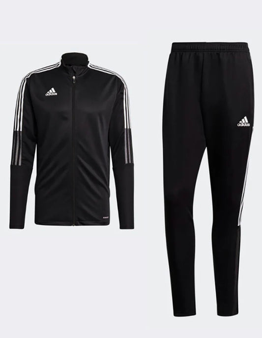 Addas Imported polyester Fleece Aro-Mesh Tracksuit (Black)