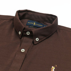 RL IMPORTED MEN'S OXFORD BUTTON CASUAL SHIRT (BROWN)