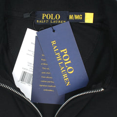 RL Premium Small Pony Zip Up Polo shirt (Black)