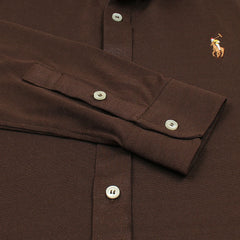 RL IMPORTED MEN'S OXFORD BUTTON CASUAL SHIRT (BROWN)