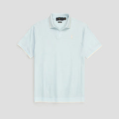 RL PREMIUM MEN'S V NECK BORDER POLO SHIRT (SKY BLUE)