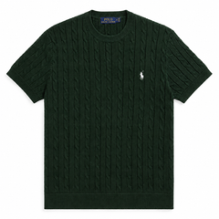 RL CREW NECK CABLE KNIT SHIRT (GREEN)