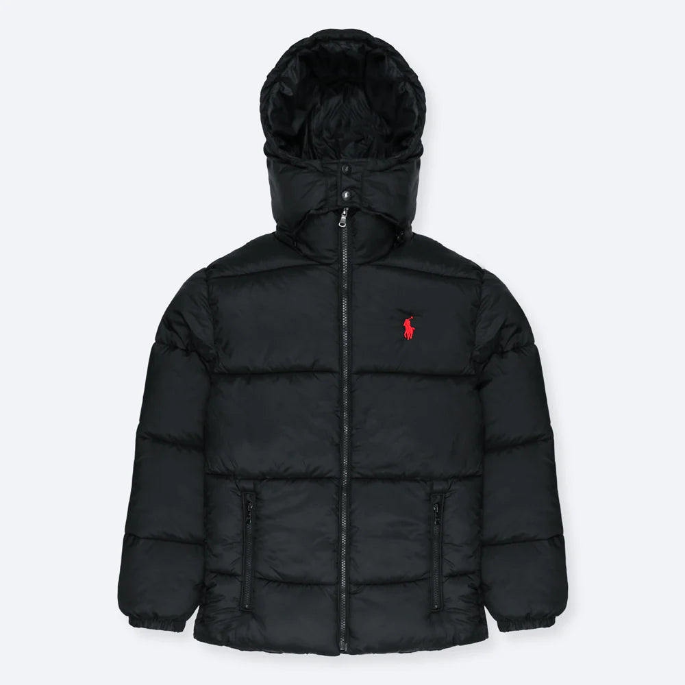 RL PREMIUM MEN DOWN HOODED PUFFER JACKET (BLACK)