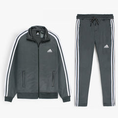 Addas Imported polyester Fleece Tracksuit (Grey)