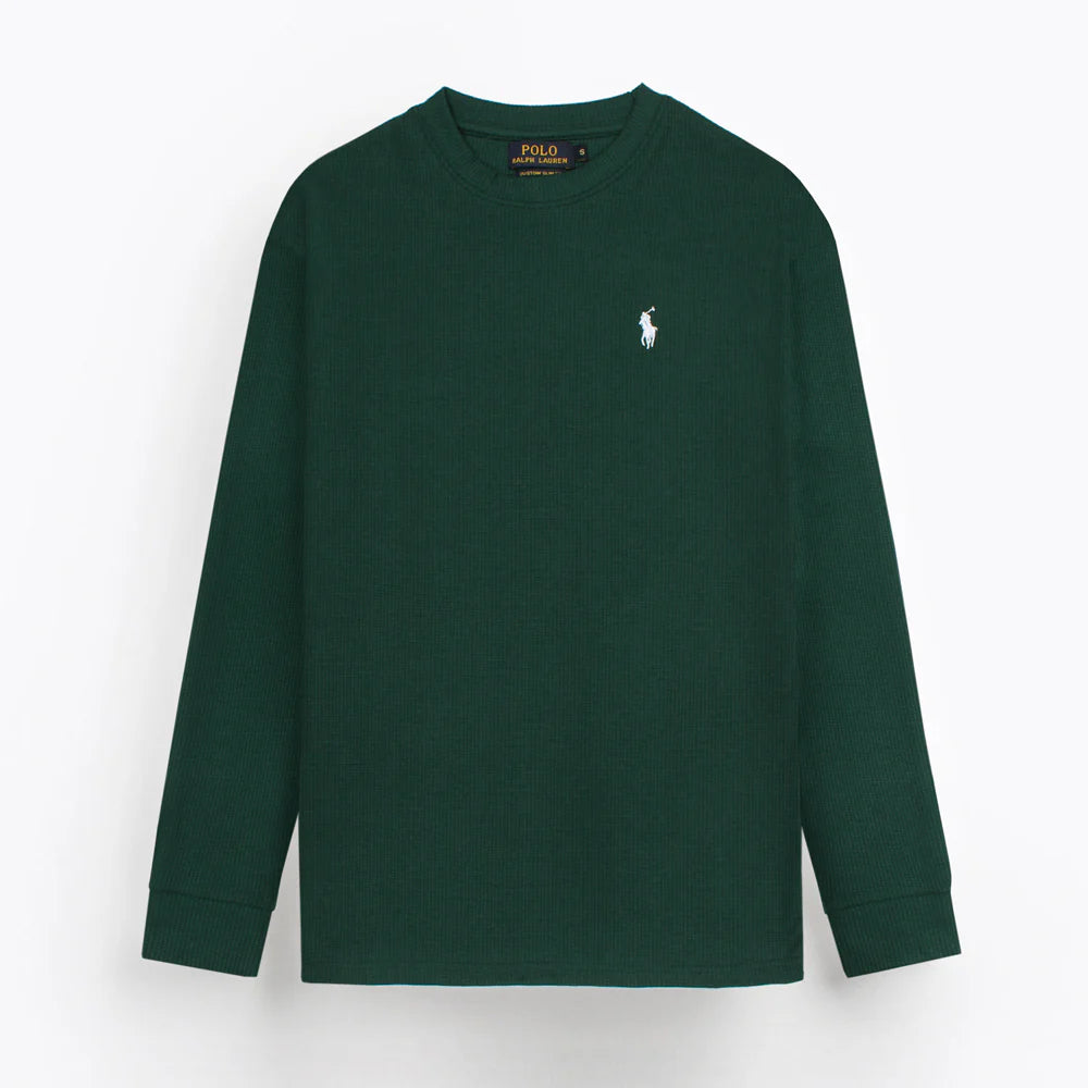 RL PREMIUM S/P THERMAL COTTON DESIGNER SWEATSHIRT (DK GREEN)