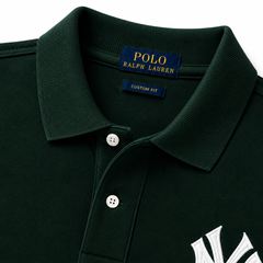 RL NY COTTON PIQUE COTTON POLO SHIRT (GREEN)