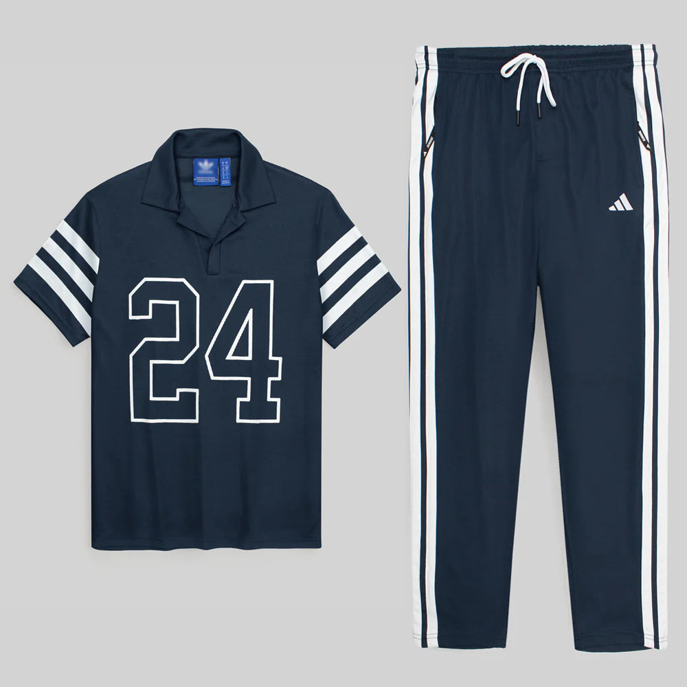 ADDAS PREMIUM INSPIRED 24 V NECK TRACKSUIT (NAVY BLUE)