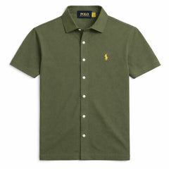 RL MEN'S BUTTON DOWN KNITTED SHIRT (OLIVE GREEN)