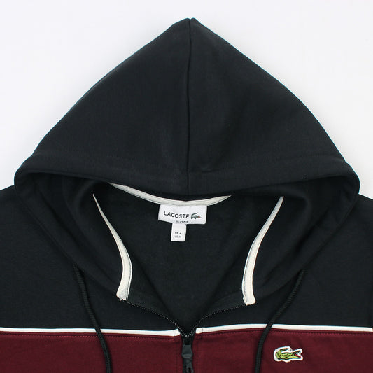 LCSTE Imported Cotton Fleece Zipper Hoodie (Black&Maroon)