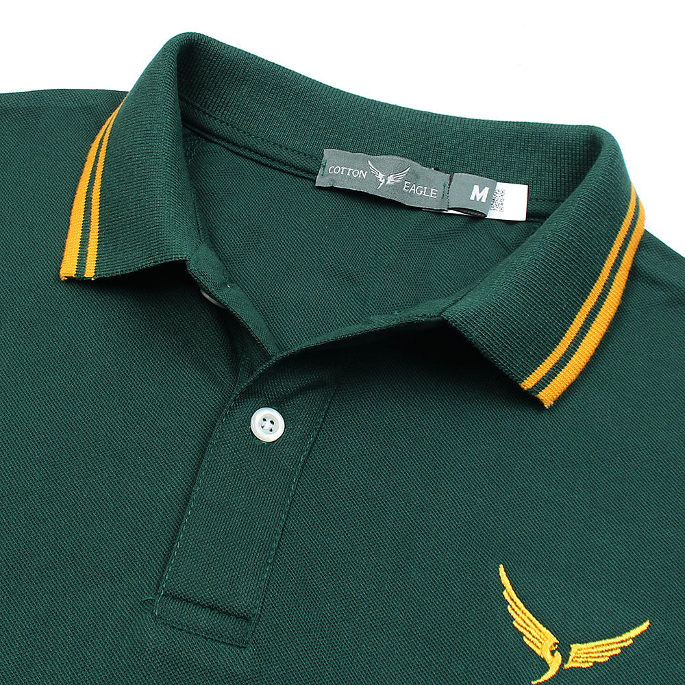 Cotton Eagle Premium Tipping Collar Polo Shirt (Green)