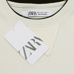 Z.A.R.A PREMIUM THERMAL COTTON CONTRAST TRIM SWEATSHIRT (OFF-WHITE)