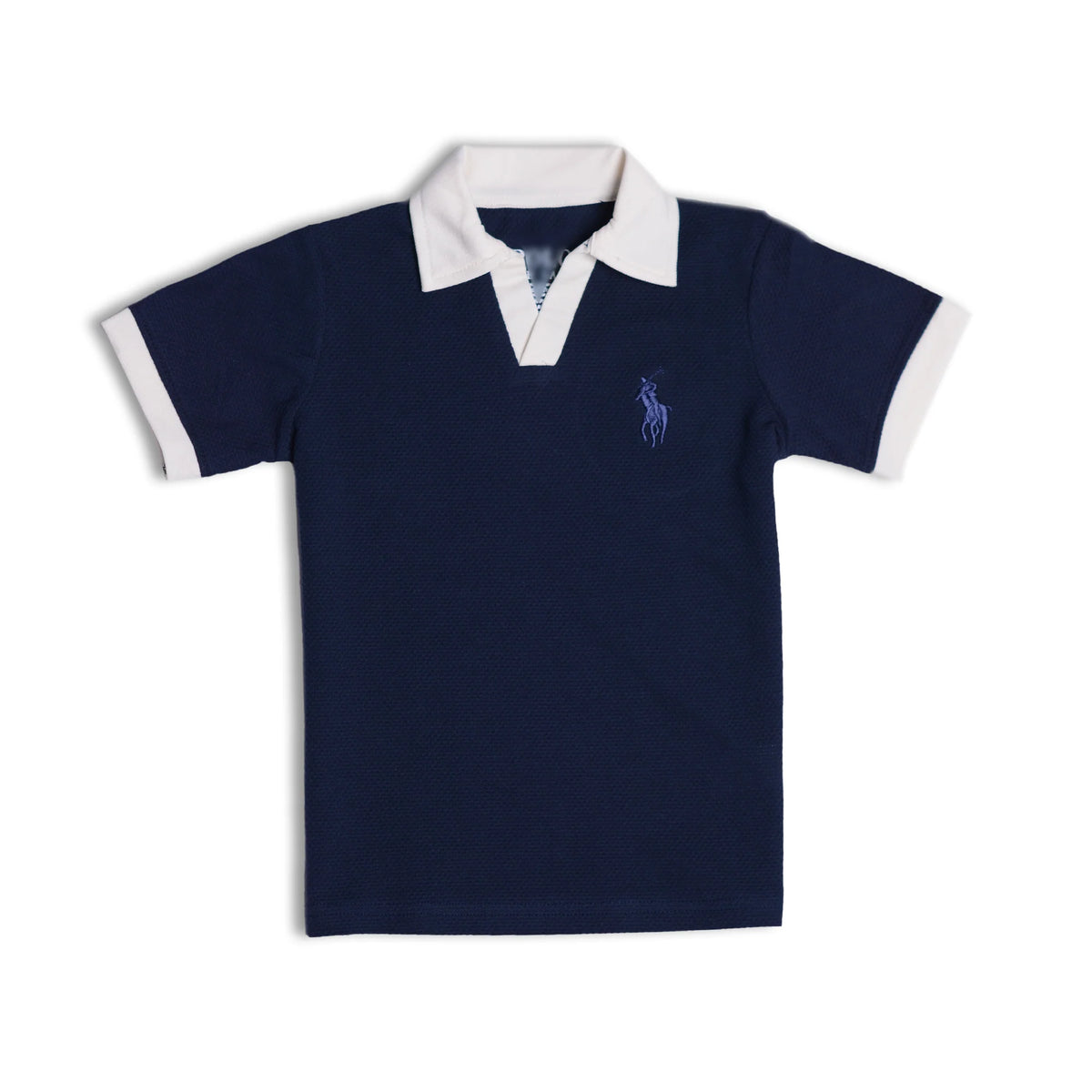 RL PREMIUM KIDS V NECK POLO SHIRT (NAVY BLUE)