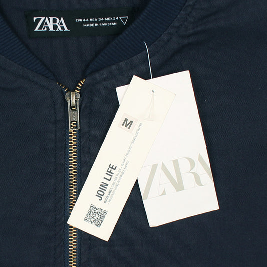 Z.A.R.A Premium Cotton Twill Jacket (Navy Blue)