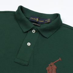 RL PREMIUM LEATHER BIG HORSE POLO SHIRT (GREEN)