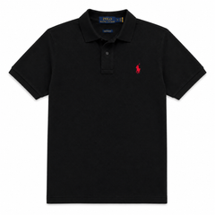 RL SMALL PONY PIQUE COTTON POLO SHIRT (BLACK)