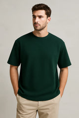 Z.A.R.A PREMIUM WAFFLE OVERSIZED T-SHIRT UNISEX (DARK GREEN)