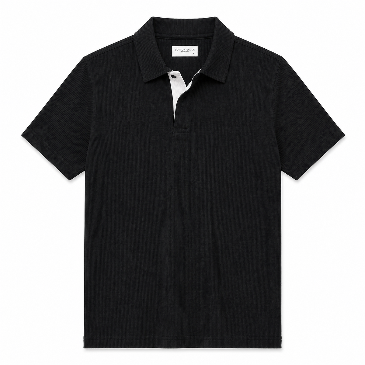 COTTON EAGLE PRESTIGE KNIT POLO SHIRT (GALAXY BLACK)