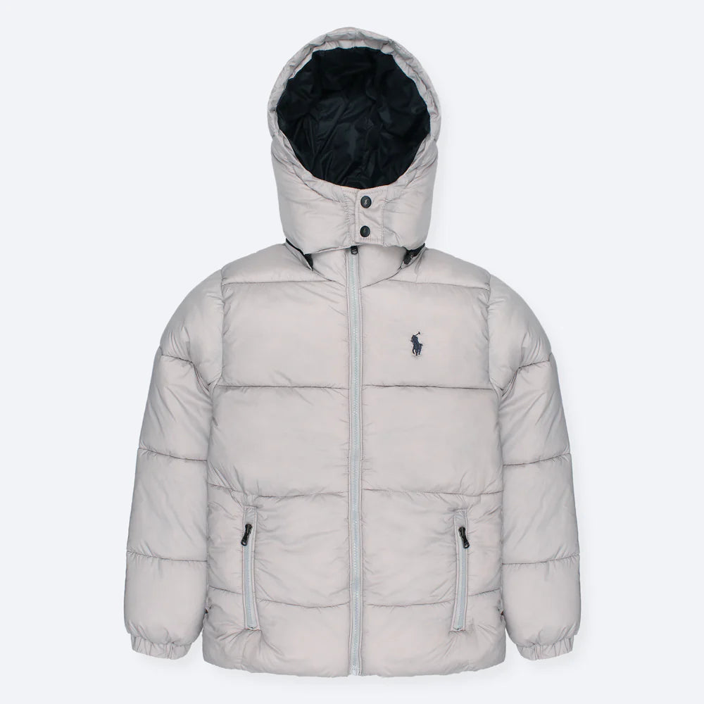 RL PREMIUM MEN DOWN HOODED PUFFER JACKET (GREY)