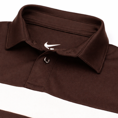 NKE PREMIUM MESH DRI-FIT PANALED POLO SHIRT (BROWN)