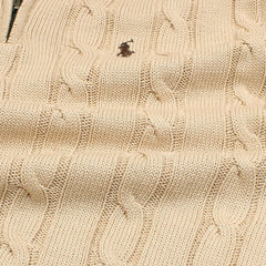 RL IMPORTED SMALL PONY CABLE KNIT SWEATER (SKIN)