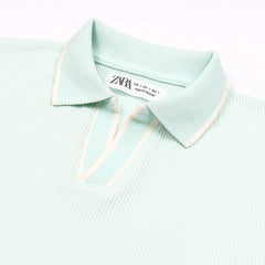 ZR PREMIUM MEN'S V NECK POLO SHIRT (SEA GREEN)