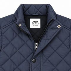 ZR12 PREMIUM DIAMOND QUILT PUFFER JACKET (NAVY BLUE)