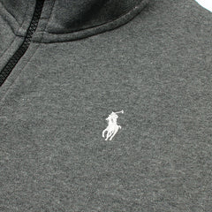 RL Premium Small Pony Cotton Fleece Zipper Jacket (Charcoal Grey)