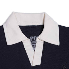 RL PREMIUM KIDS V NECK POLO SHIRT (BLACK SEA)