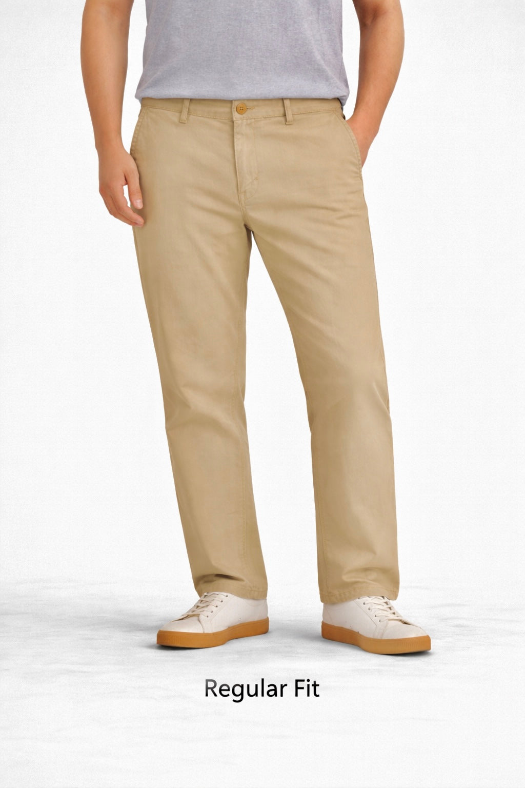 Z.A.R.A PREMIUM REGULAR FIT COTTON CHINO (CAMEL)