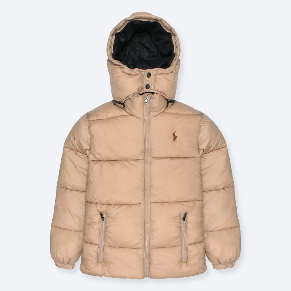RL PREMIUM MEN DOWN HOODED PUFFER JACKET (KHAAKI)