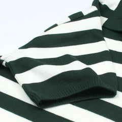 Z.A.R.A PREMIUM CABEL-KNIT STRIPPER POLO SHIRT (GREEN-WHITE)