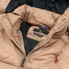 RL PREMIUM MEN DOWN HOODED PUFFER JACKET (KHAAKI)