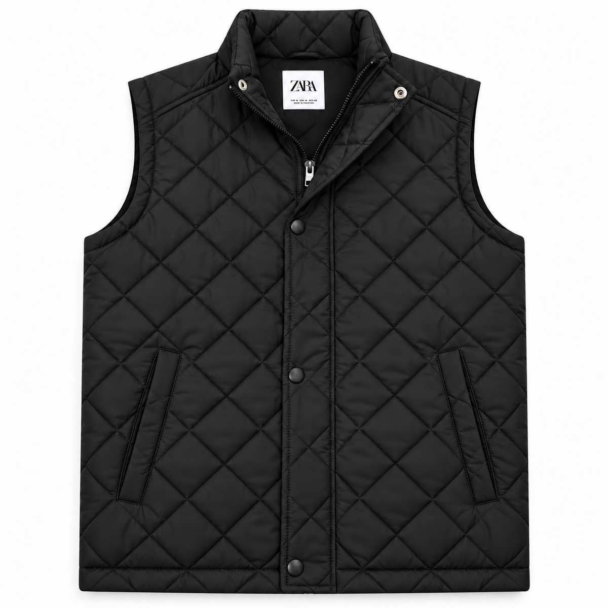 ZR12 PREMIUM DIAMOND QUILT PUFFER JACKET (BLACK)