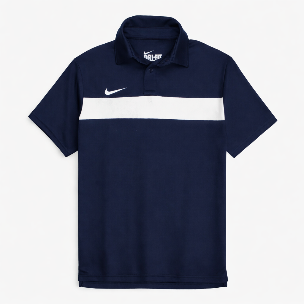 NKE PREMIUM MESH DRI-FIT PANALED POLO SHIRT (NAVY BLUE)