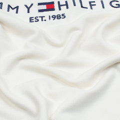 TOMMY PREMIUM SELF EMB ZIP-UP POLO SHIRT (OFF-WHITE)