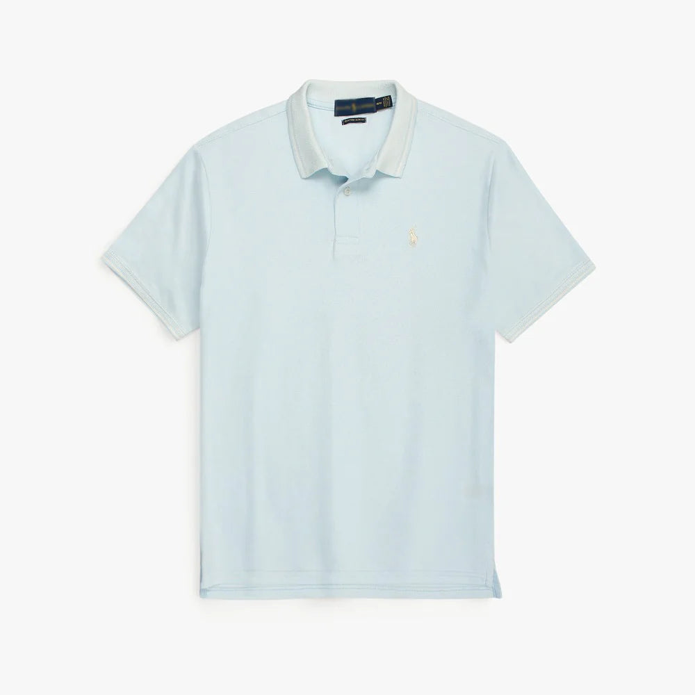 RL PREMIUM S/P JACQUARD COLLAR POLO (SKY BLUE)