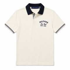 TH HILFIGER CONTRAST COLLAR POLO SHIRT (OFF-WHITE)