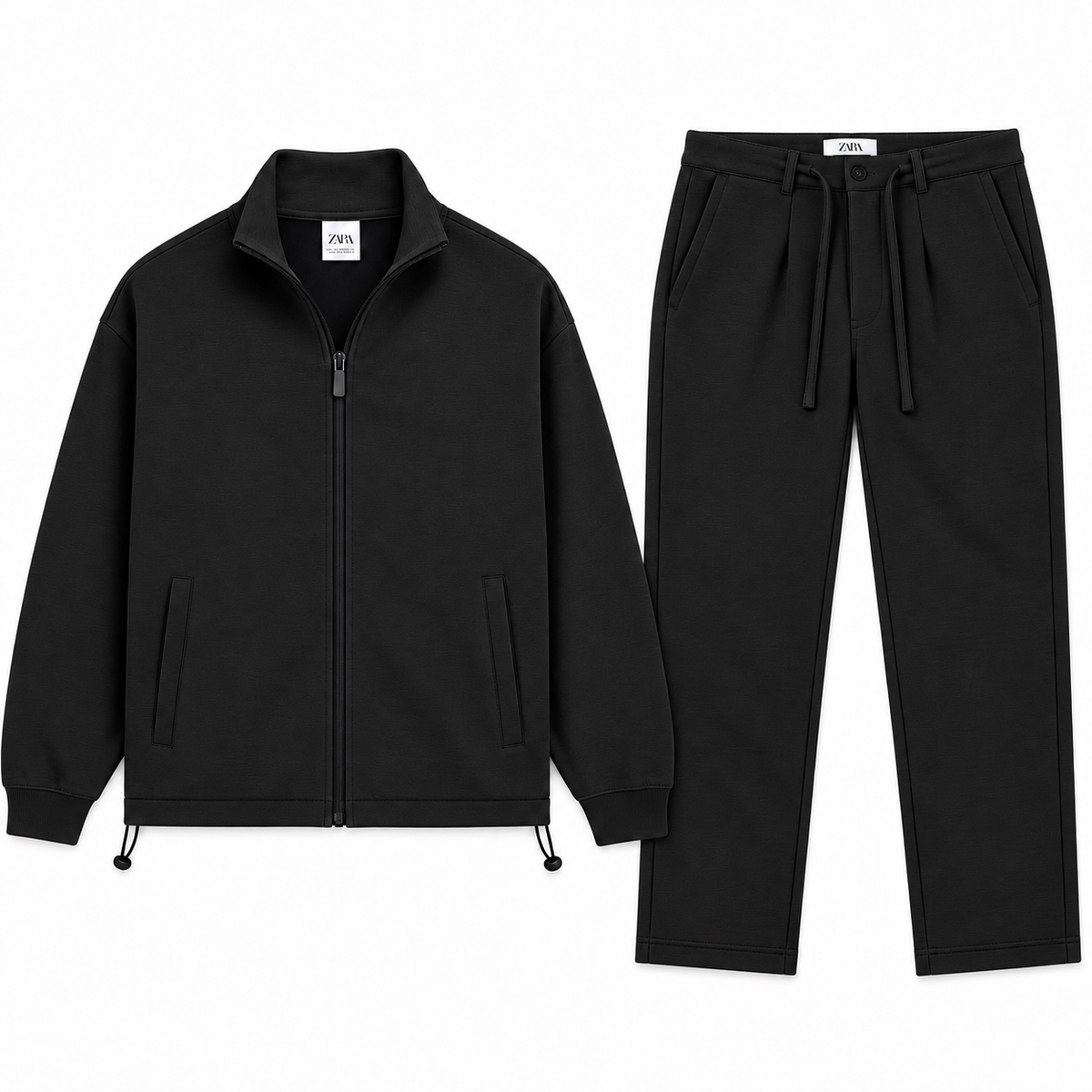 ZR12 PREMIUM INTERLOCK ZIPPER TRACKSUIT (BLACK)