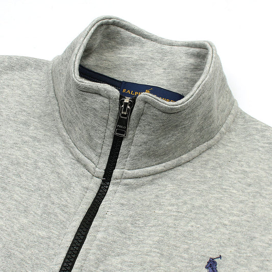 RL Premium Small Pony Cotton Fleece Zipper Jacket (Heather Grey)