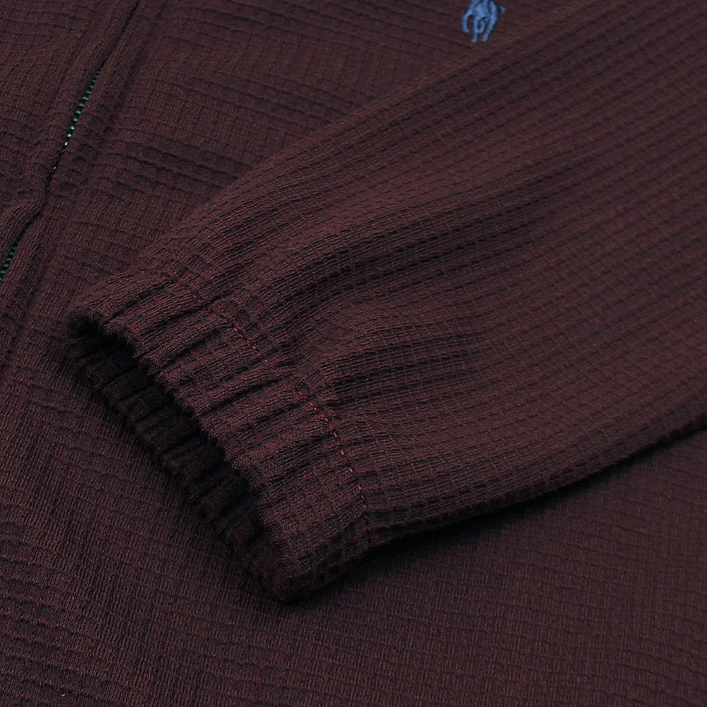 RL Imported Men Waffle Zipper Jacket (Maroon)