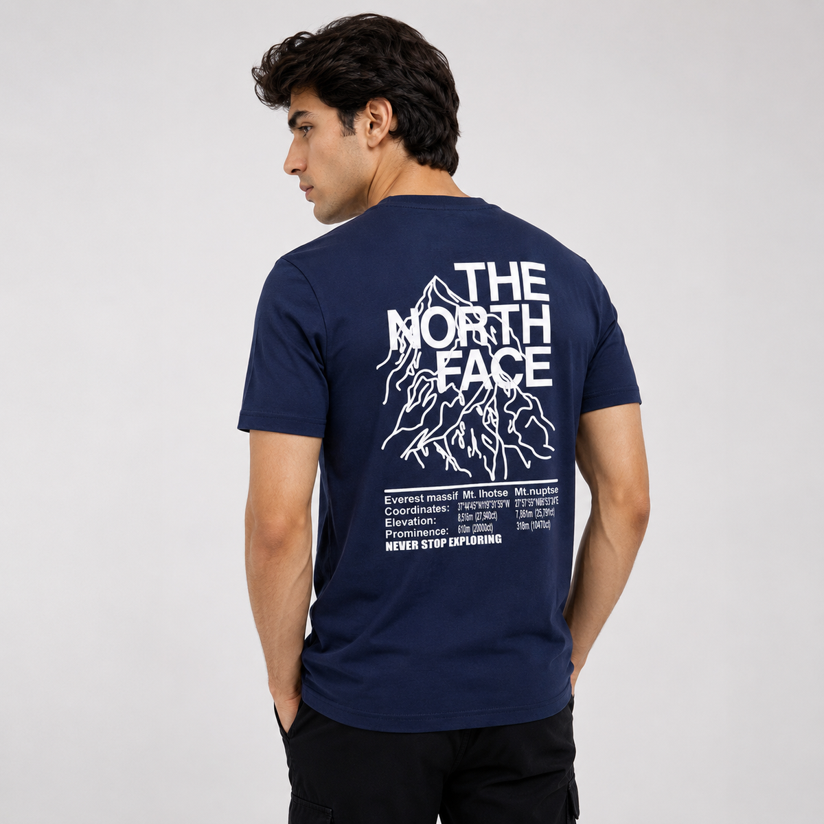 NF BACK LOGO COTTON T-SHIRT (NAVY BLUE)