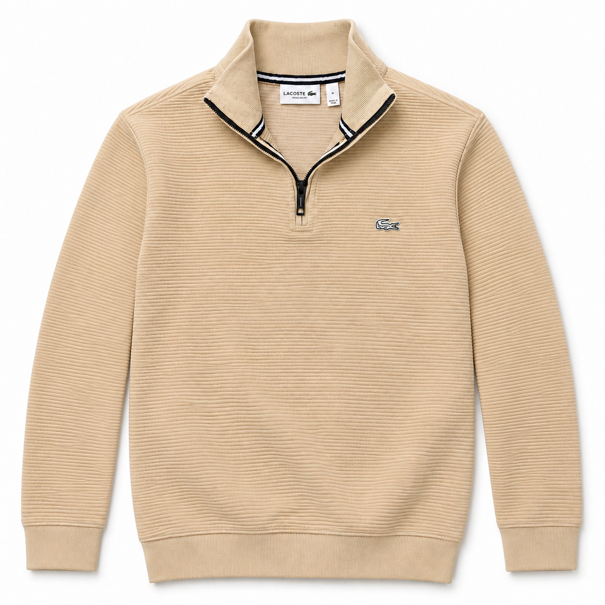 LCST12 IMPORTED OTTOMAN MOCKNECK ZIP-UP (BEIGE)