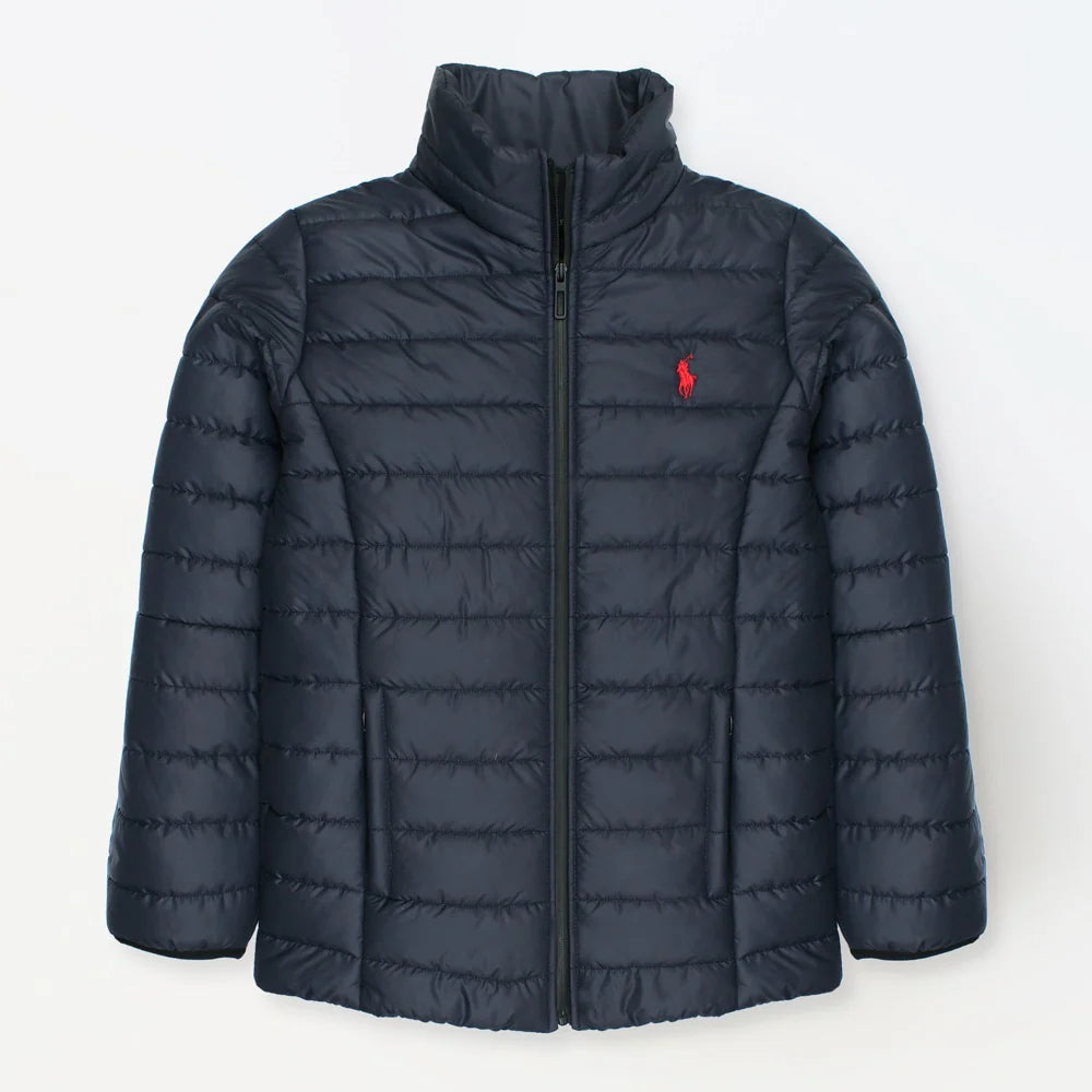 RL Full Sleeves Small Pony Puffer Jacket (Navy Blue)