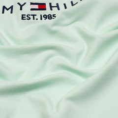 TOMMY PREMIUM SELF EMB ZIP-UP POLO SHIRT (SEA-GREEN)