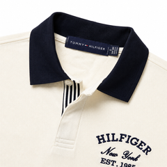 TH HILFIGER CONTRAST COLLAR POLO SHIRT (OFF-WHITE)